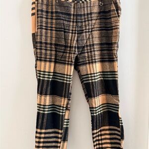 Woolrich Checkered Trousers - Black, Tan, and Green